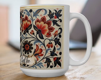 Ukrainian Father Ceramic Mug 15oz Batko mug Ukrainian Batko gift Fathers Day gift Ukraine inspired design Ukraine Papa mug
