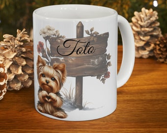 Personalized Yorkie puppy Ceramic Mug 11oz customize cute yorkie mug gift for friend dog lover dog mom favorite gift custom pet person gift