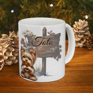 Personalized Yorkie puppy Ceramic Mug 11oz customize cute yorkie mug gift for friend dog lover dog mom favorite gift custom pet person gift