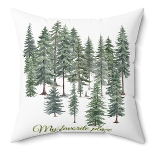 Pine Design Pillow, Rustic Cabin Decor pillow, Outdoorsy Square Pillow, Lodge Throw Pillow, Nature Inspired Cushion, Wilderness Home Accent