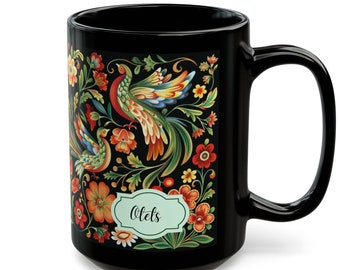 Russian Father Black Mug (15oz) Otets mug for Russian father Russian inspired mug Fathers Day mug gift for Russian father Otets gift