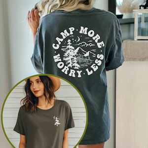 Camping Thema Unisex Garment-Dyed T-Shirt Camping Mode Shirt Geschenk für Camping Ausflug Camping Veranstaltungen tshirt Abenteuer Lagershirt