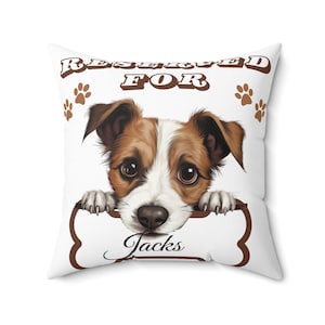 Personalized Jack Russell Spun Polyester Square Pillow Dog lover pillow cute dog decor dog mom gift dog dad gift custom decor