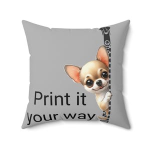 Chihuahua Personalized Pet Lover Pillow - Cute Dog Design, Funny Home Decor, Gift for Dog Owners, Birthday Gift, Customizable Dog Pillow