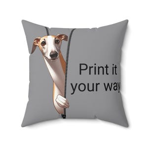 Greyhound Dog Pillow - Personalized Square Pillow, Funny Dog Cushion, Pet Lover Gift, Home Decor Accent, Removable Cover