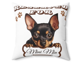 Personalized Miniature Pinscher Spun Polyester Square Pillow Dog lovers pillow cute dog decor dog mom gift dog dad gift custom decor