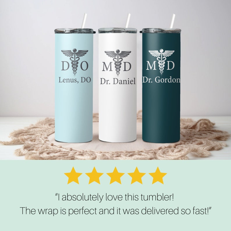 Doctor Tumbler Teacher Gifts With Name Gift For Doctor Medical School Graduation Best Gift Tumbler With Straw Medical Tumbler 20oz image 5