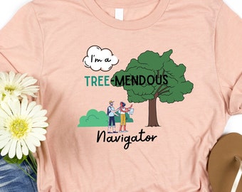 Funny Tree Joke Shirt, Navigator Compass, Pine Trees Natural, Organized Hiking, Adventurous Hiking, Funny Puns One Liner, Family Travel Tee