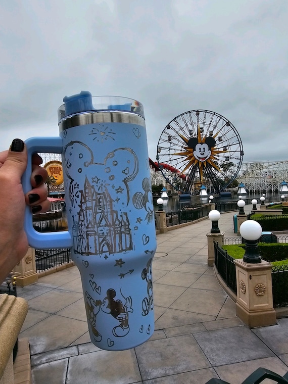 Magical Mouse Ears Castle 40oz Tumbler, Custom Laser Engraved