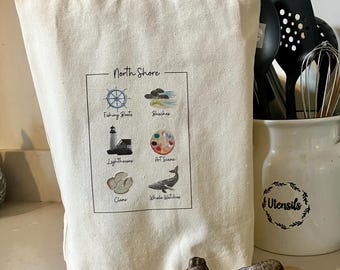 Dual-Bottle Wine Tote Bag - North Shore MA Symbols