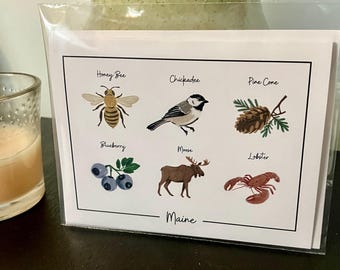Notecard (Single) - Maine State Symbols