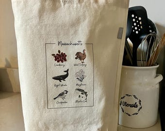 Dual-Bottle Wine Tote Bag - Massachusetts State Symbols