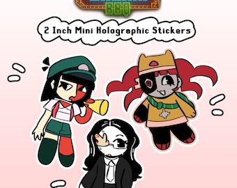 ENA dream bbq ENA coral glasses taski maiden 2” mini holographic stickers