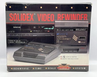 Vintage 1989 Solidex Ultimax VHS Video Rewinder Modell 6000A New Old Stock NIB