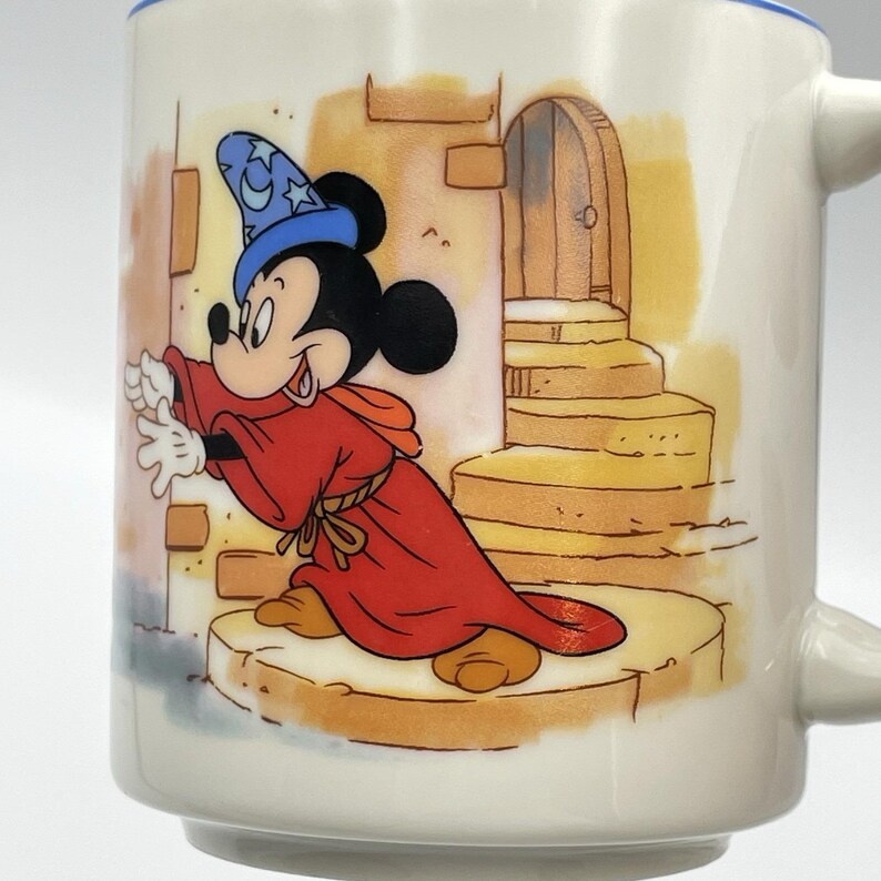 Vintage 1980s Disney Fantasia Sorcerer Mickey Mouse Mug Set Of 2 Brooms image 10