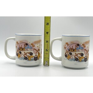 Vintage 1980s Disney Fantasia Sorcerer Mickey Mouse Mug Set Of 2 Brooms image 2