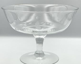 Compoteira floral grande de cristal Princess House Heritage vintage dos anos 70.