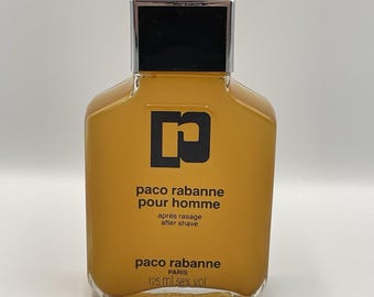 Vintage 1970s Paco Rabanne Pour Homme After Shave 125ml Full Bottle 4.2oz