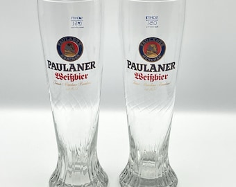 Paulaner München Weissbier bierglazen 0,5 liter SOHM Duitsland 25 cm Set van 2