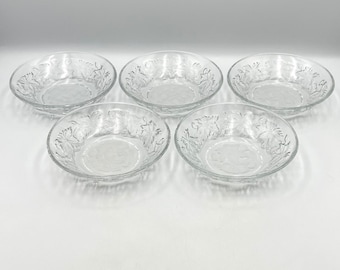 Vintage Princess House Fantasia Set aus 5 Kristall-Dessert- und Obstschalen aus den 1980er Jahren