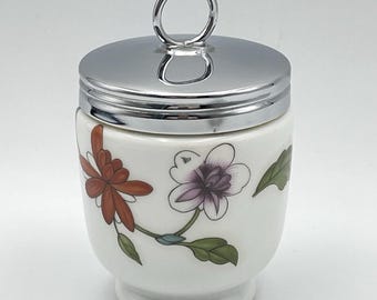 Vintage Royal Worcester Astley Porcelain Egg Coddler King Size England Floral 4"