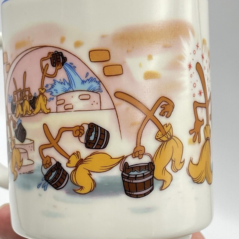 Vintage 1980s Disney Fantasia Sorcerer Mickey Mouse Mug Set Of 2 Brooms image 12