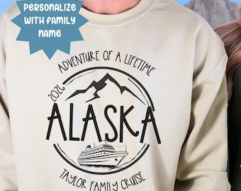 Alaska Cruise Sweatshirts 2026 Personalized Alaska Family Cruise Matching Pullover, Alaska Vacation Custom Group Sweaters