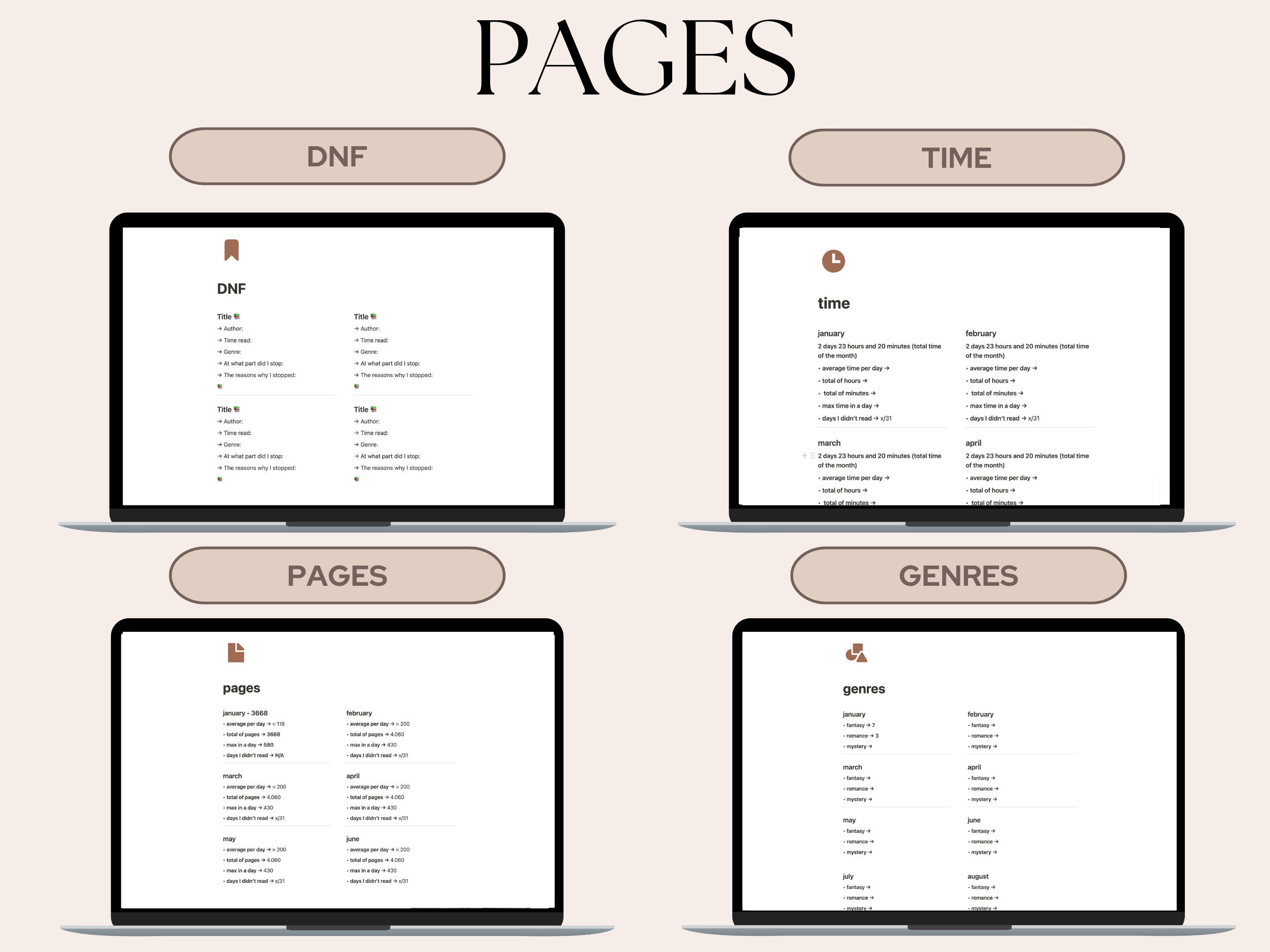 Notion Book Tracker Template | Notion Library | Aesthetic Digital ...