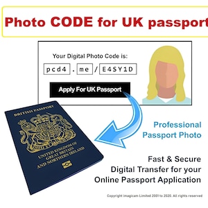 CODE for UK Passport Photo online, worldwide delivery by email