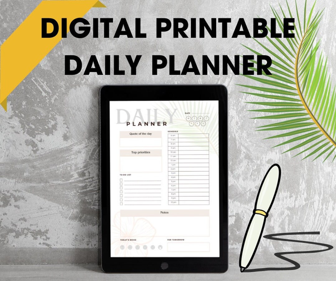 Digital Printable Daily Planner - Etsy