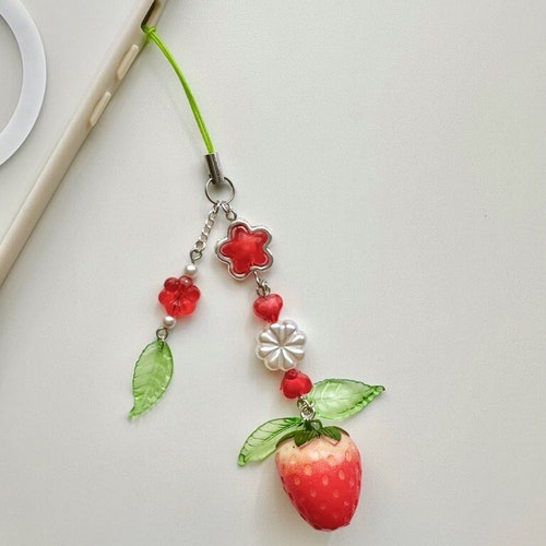 Fresh Strawberry Phone Charm