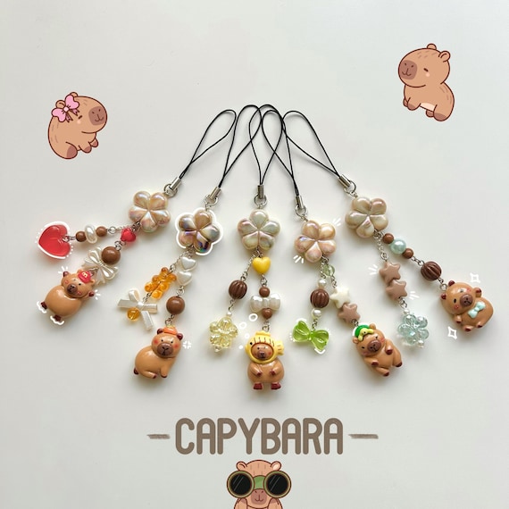 Matching Capybara Phone Charms