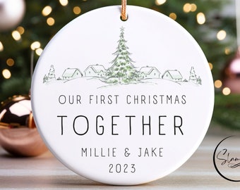 Personalized Our First Christmas Together Ornament 2023 - Couple Ornament  - New Couple Christmas Gift Idea Keepsake