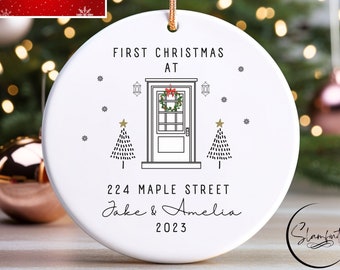 Personalized New Home Ornament - New Home Christmas Ornament - Wreath New House Ornament