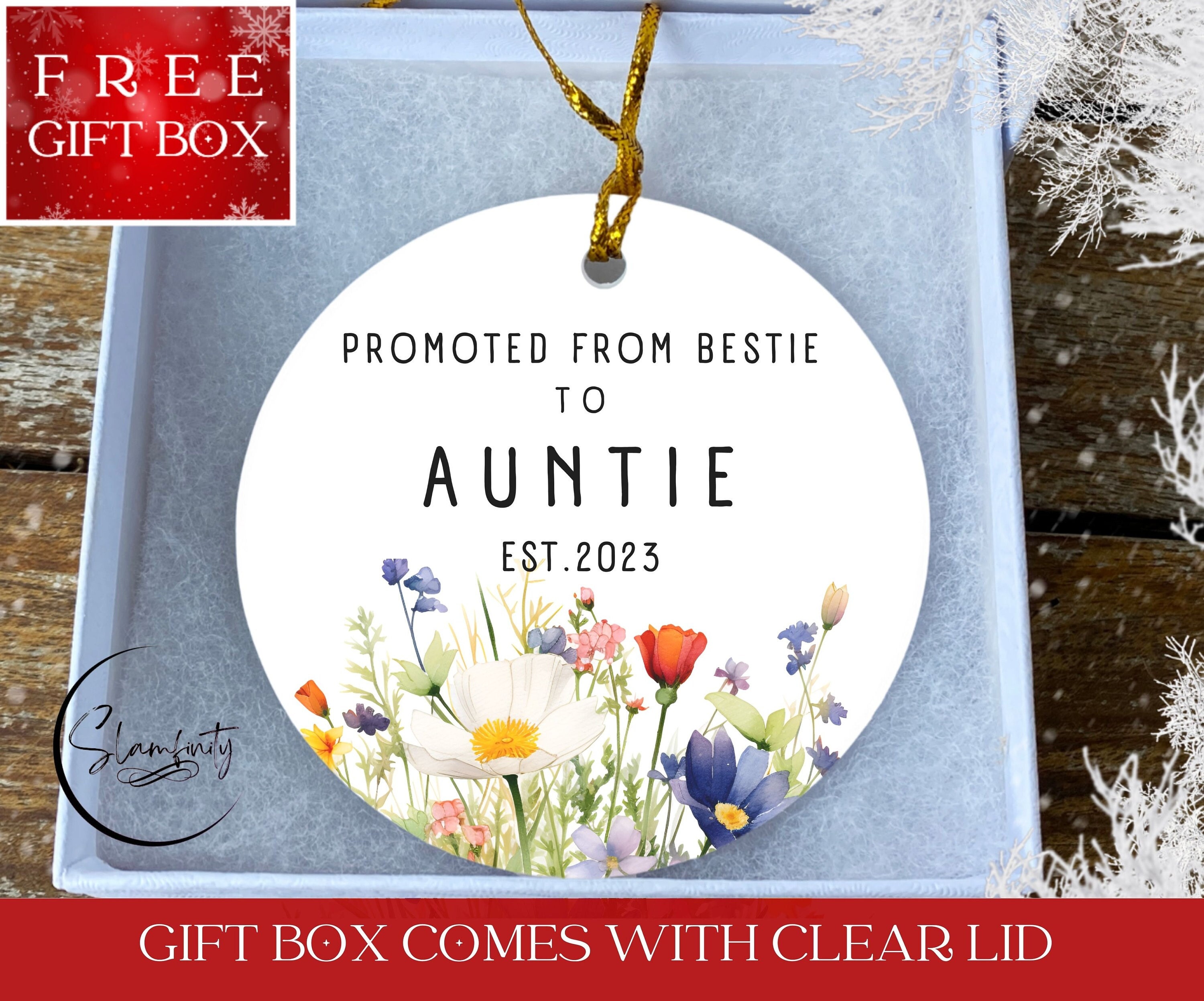 Custom Promoted to Auntie Christmas Ornament - Personalized Bestie to ...