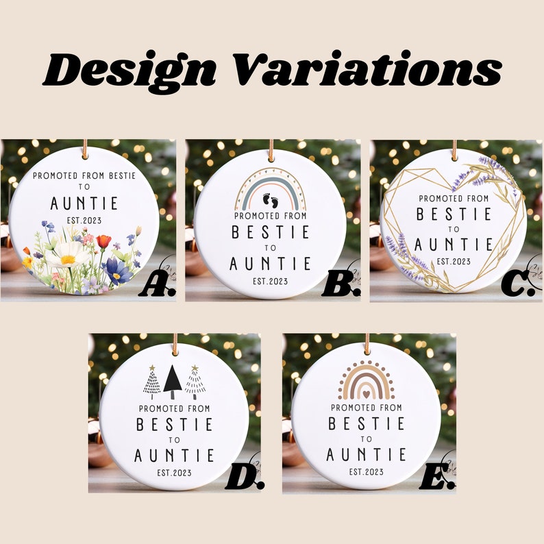 Custom Promoted to Auntie Christmas Ornament - Personalized Bestie to ...