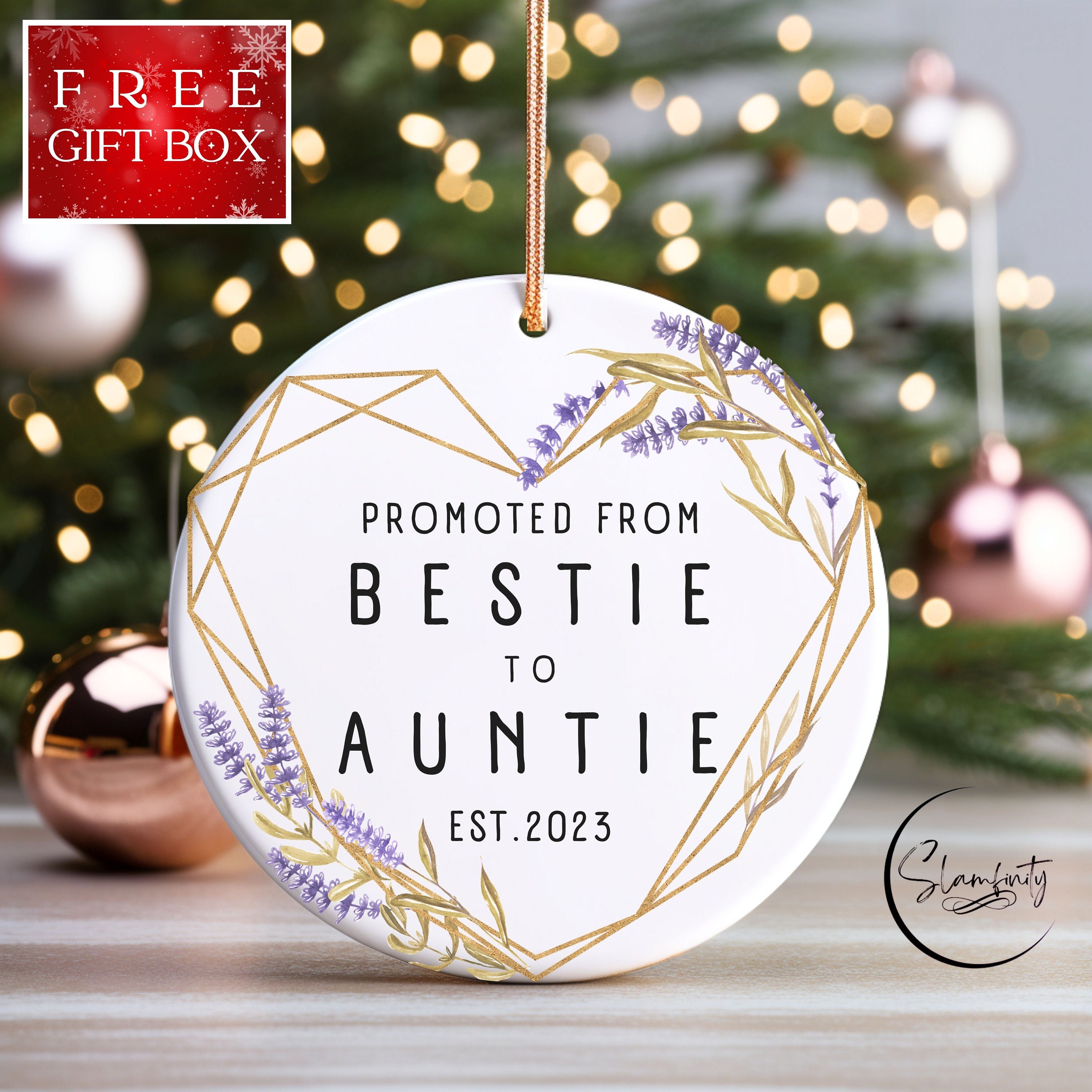Custom Promoted to Auntie Christmas Ornament - Personalized Bestie to ...