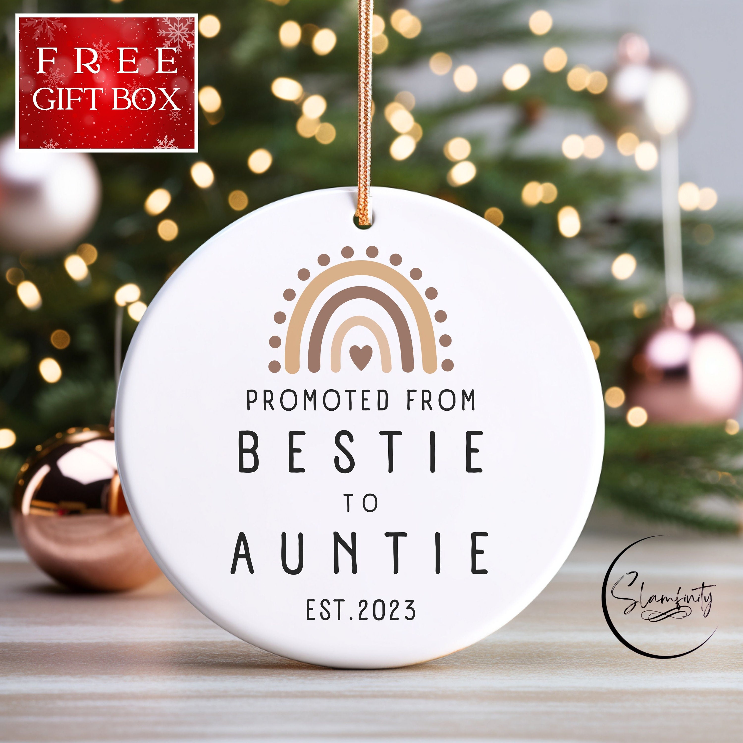 Custom Promoted to Auntie Christmas Ornament - Personalized Bestie to ...