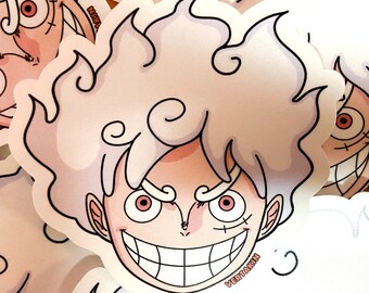 Gear 5 Luffy Cute Face Sticker | OP stickers