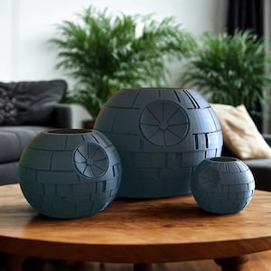 Death Star Planter – 3D Printed Star Planter for Succulents, Herbs, or Flowers – Geeky Home Decor