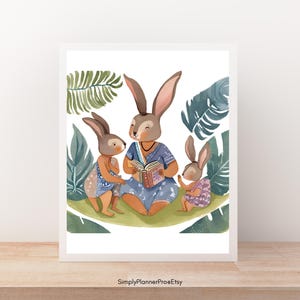 Vintage Bunny Art Prints – Digital Download | Cottagecore Wall Decor | Pastel Rabbit Sketches | Easter Bunny Nursery Art