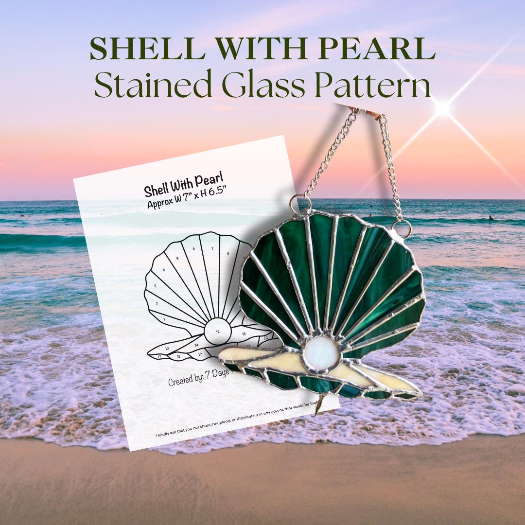 34 Stained Glass Crafts Kids Can Make 3 Shell & Pearl Stained Glass Pattern - Printable Digital Download…