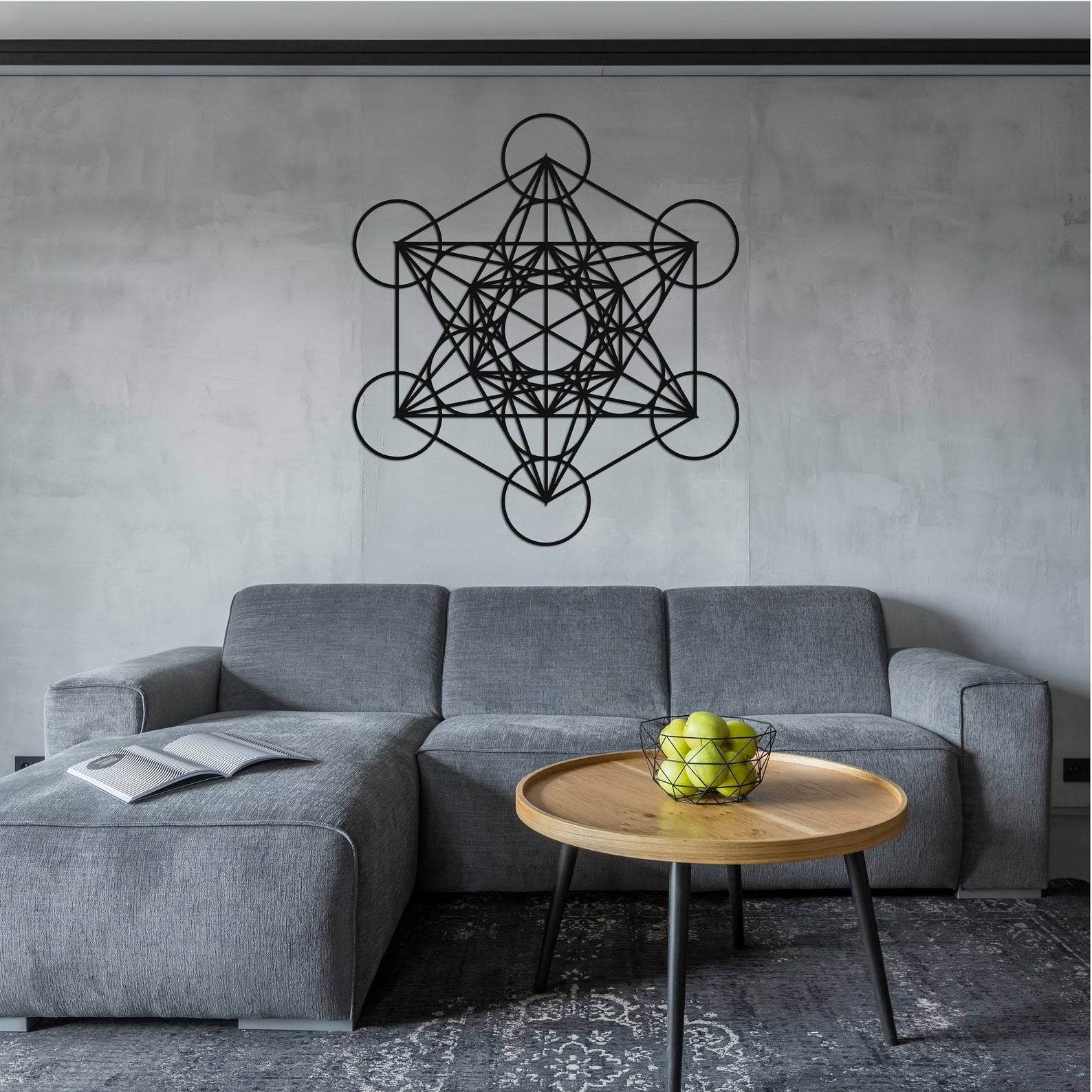 Sacred Geometry Wall Accent, Huge Metatron Cube Wall Art, Large