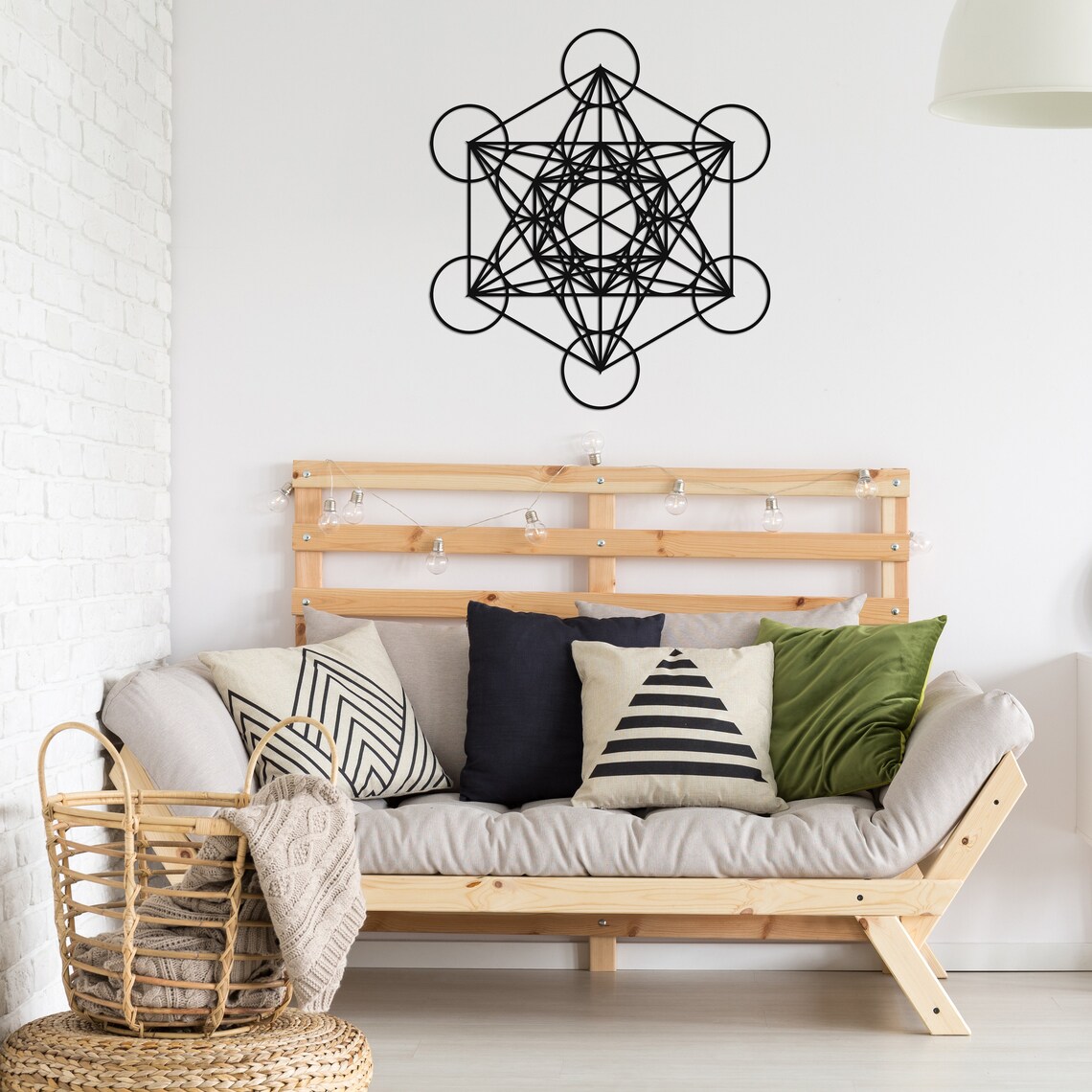 Sacred Geometry Wall Accent, Huge Metatron Cube Wall Art, Large