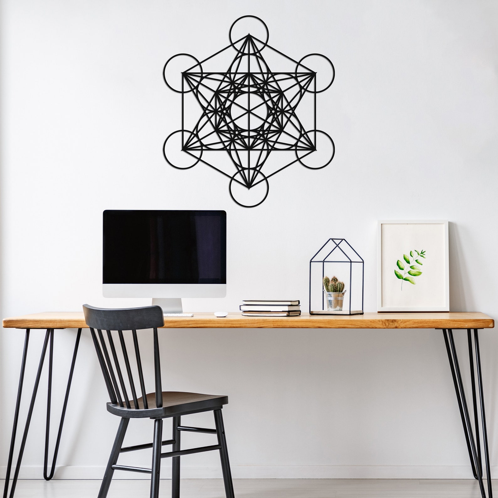 Sacred Geometry Wall Accent, Huge Metatron Cube Wall Art, Large