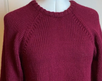 Modello per maglia a macchina Ruby Pullover: Raglan, maniche a sbuffo (modello PDF)