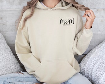 Custom mothers day hooded sweatshirt|Personalized mom with kids names|mama sweatshirt with kid name|Personalized mom hooded sweatshirt|