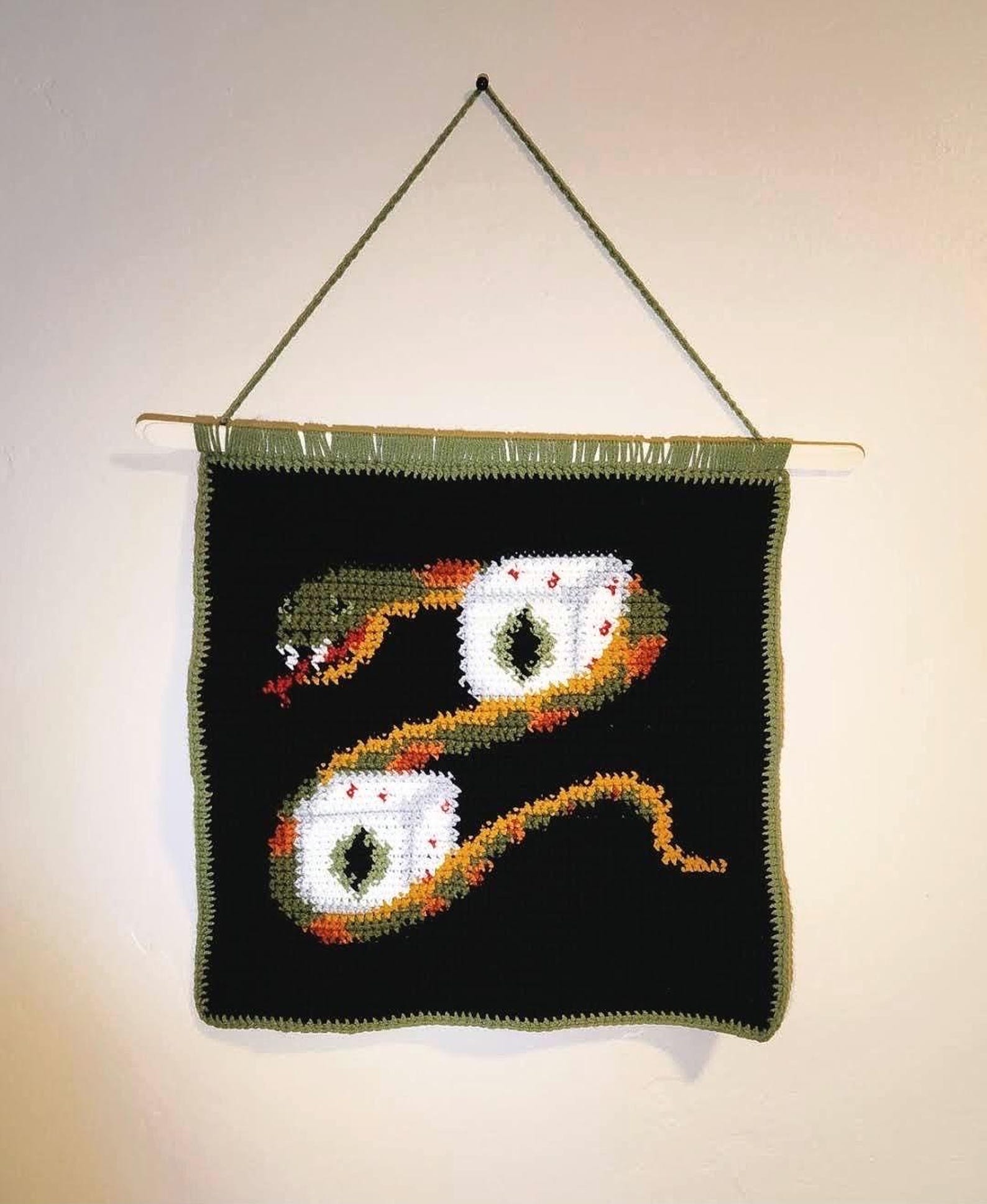 Crochet Tapestry Halloween Pattern Wall Art for Home Decor - Etsy