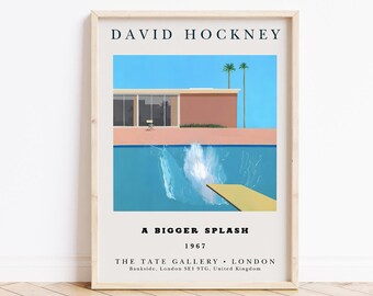 Tate Gallery Exhibition Poster; A Bigger Splash, 1967 | Giclée Matte Art Print | David Hockney Wall Art | Mid-Century Home Decor | 60s Print