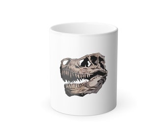 T-Rex Skull: Color Morphing Mug, 11oz